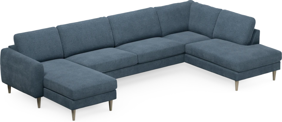 Bridge - 3-sits soffa med schäslong vänster och divan höger - Blå