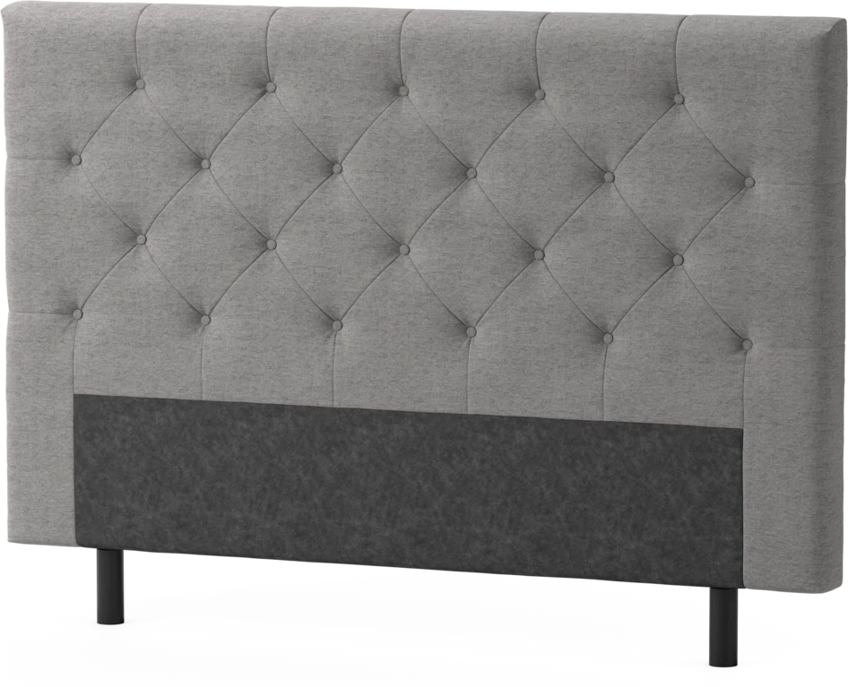 Delux Pikerad Låg - Sänggavel, 90-210 cm - Grå