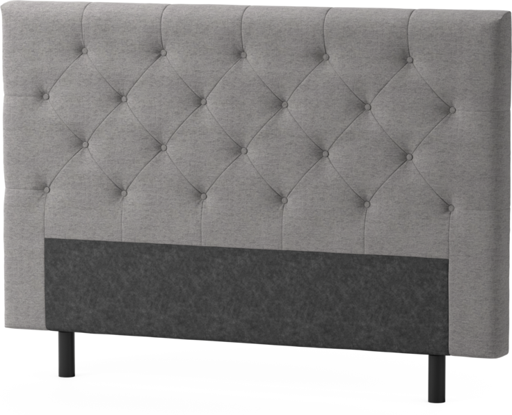 Delux Pikerad Låg - Sänggavel, 90-210 cm - Grå