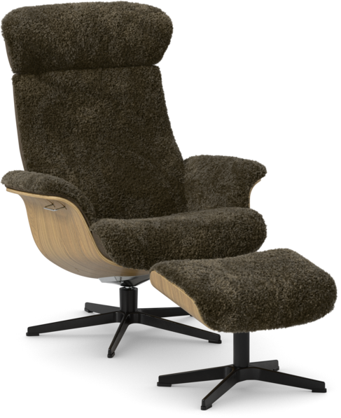 Timeout XL - Fåtölj och fotpall - Brun