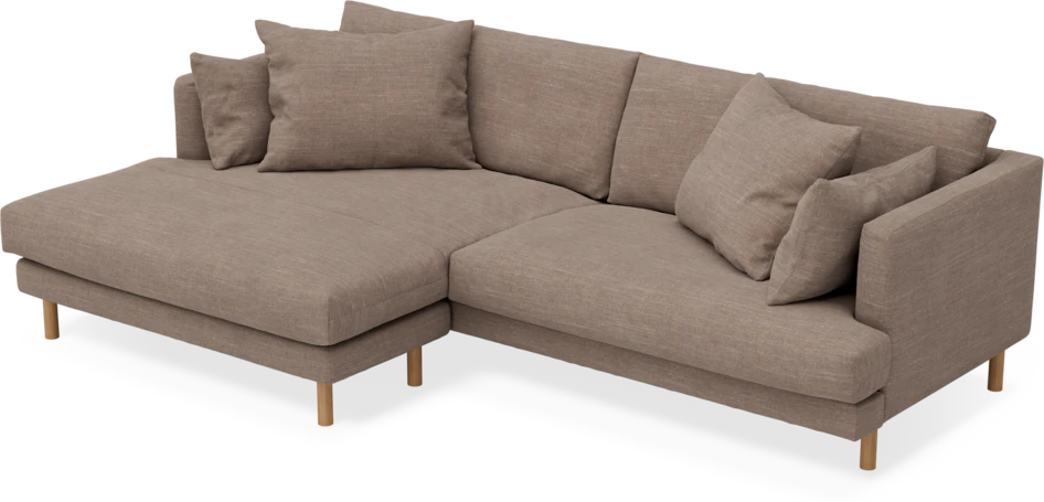Harper - 4-sits med schäslong XL vänster - Brun