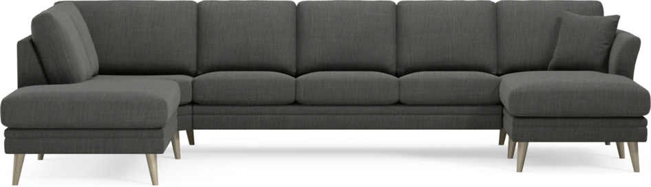 Eden - 3-sits soffa med divan vänster och schäslong höger - Grå