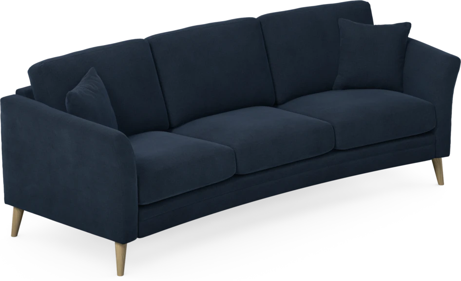 Eden - 3-sits soffa svängd - Blå