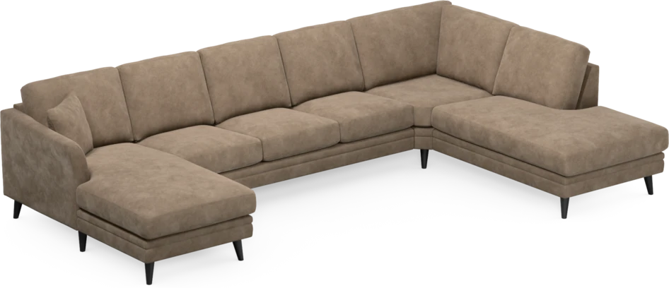Eden - 3-sits soffa med schäslong vänster och divan höger - Beige