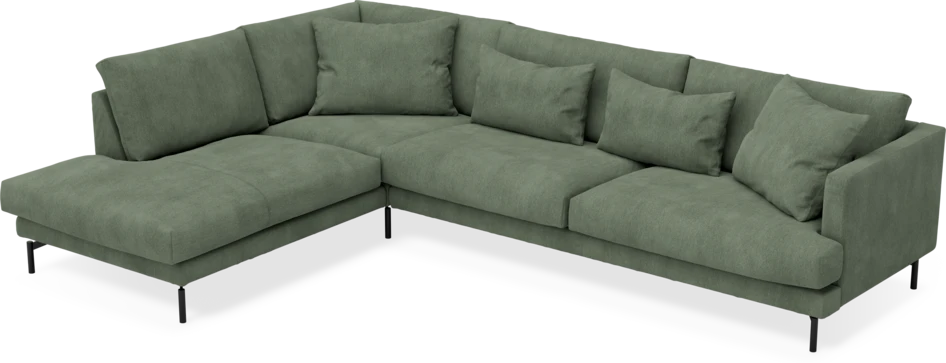 Harper - 3-sits soffa med divan vänster - Grön