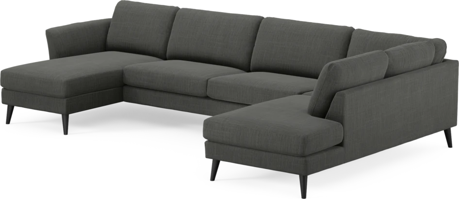 Bridge - 3-sits soffa med schäslong vänster och divan höger - Grå