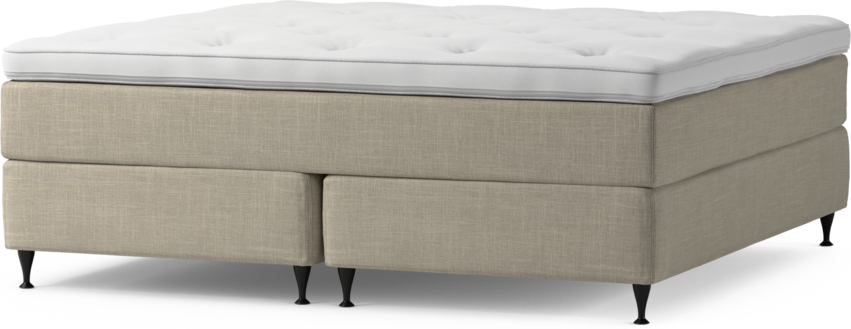 Delux Dream - Kontinentalsäng, dubbelsäng med bäddmadrass och sängben - Beige