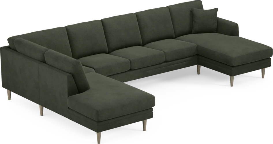 Eden - 3-sits soffa med divan vänster och schäslong höger - Grön