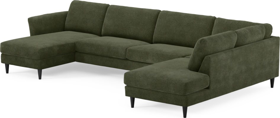 Bridge - 3-sits soffa med schäslong vänster och divan höger - Grön