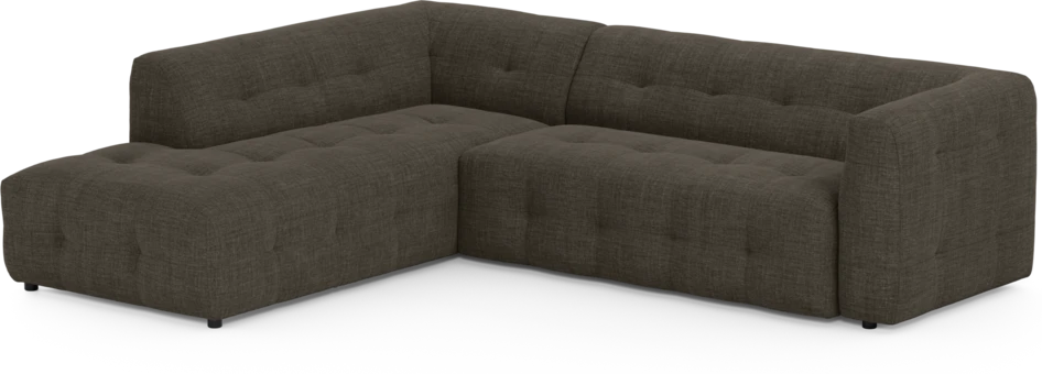 Bella - 3-sits soffa med divan vänster - Brun