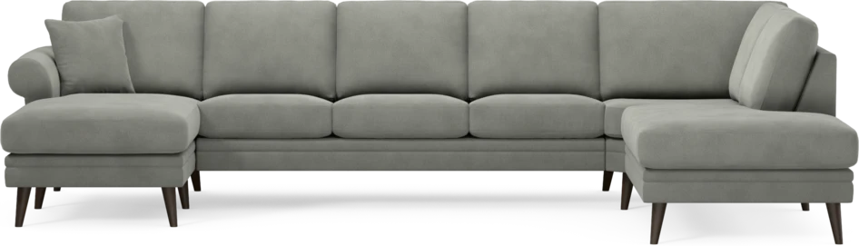 Eden - 3-sits soffa med schäslong vänster och divan höger - Grå