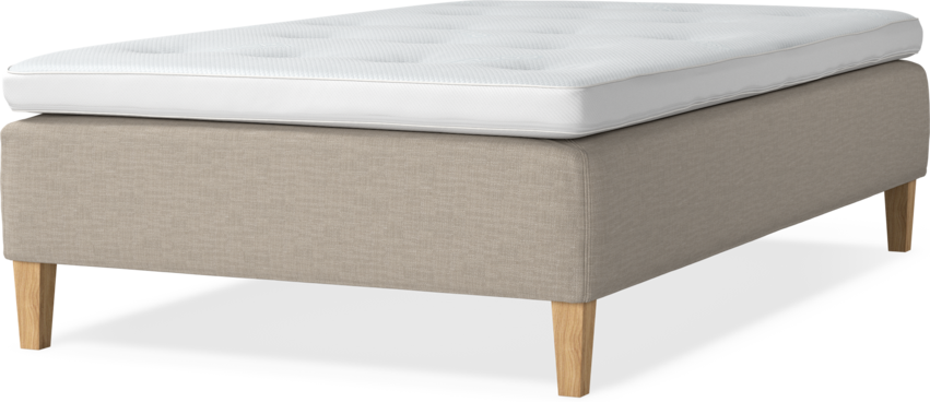 Delux Sense - Ramsäng, enkelsäng med bäddmadrass - Beige