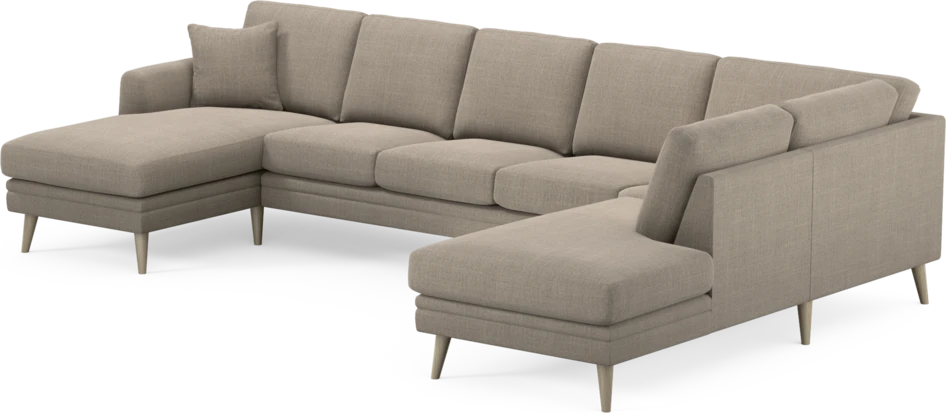 Eden - 3-sits soffa med schäslong vänster och divan höger - Beige