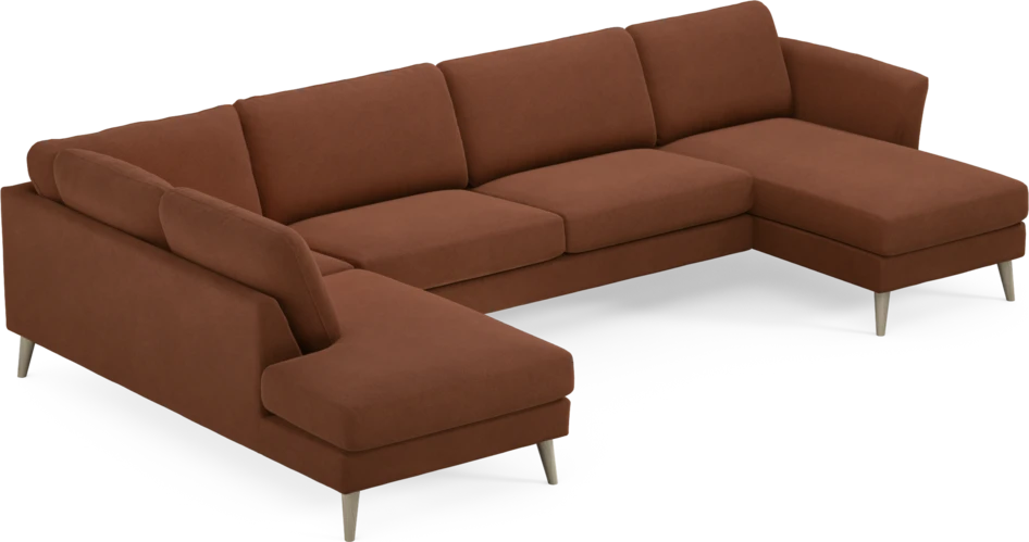 Bridge - 3-sits soffa med divan vänster och schäslong höger - Orange