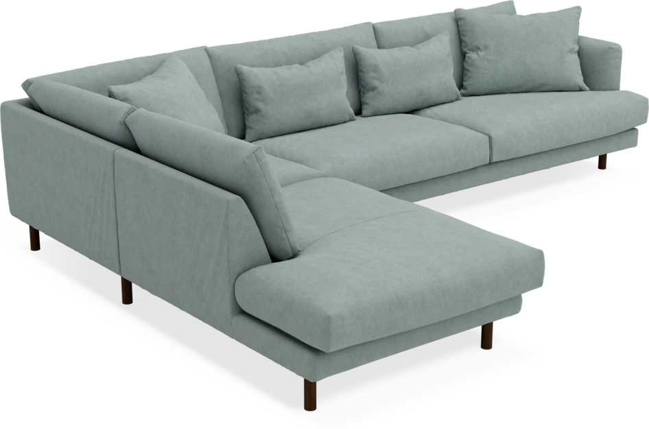 Harper - 3-sits soffa med divan vänster - Grön