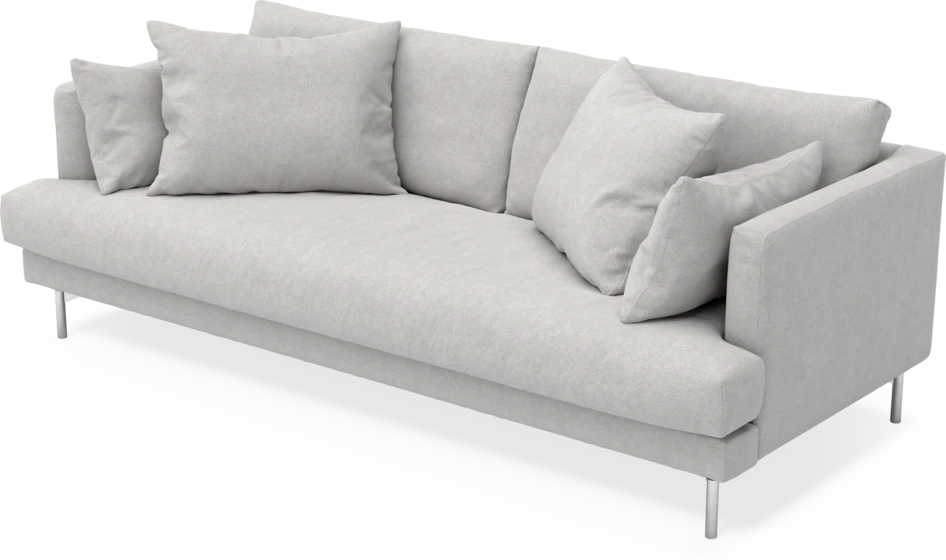 Harper - 3-sits soffa, hel dyna - Grå