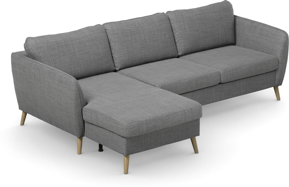 County - 3-sits soffa med flyttbar schäslong - Grå