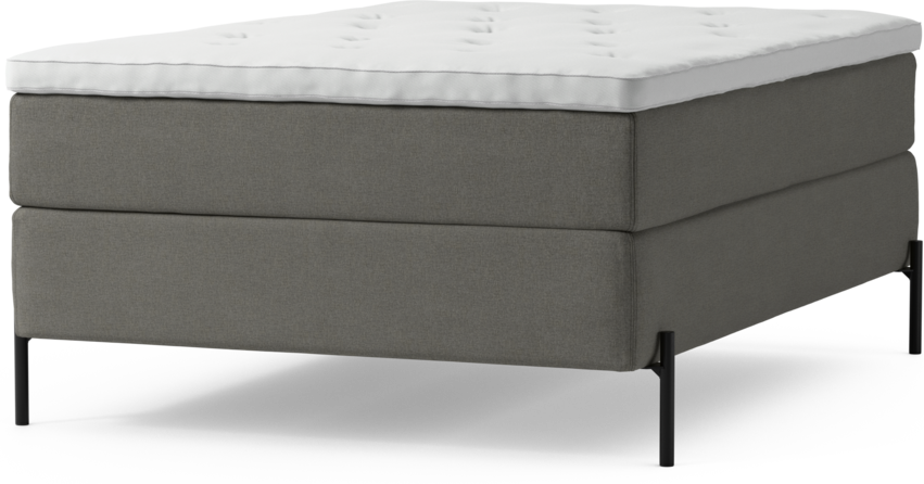 Delux Dream - Kontinentalsäng, enkelsäng 140 cm med bäddmadrass och sängben - Grå