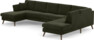 Eden - 3-sits soffa med schäslong vänster och divan höger - Grön