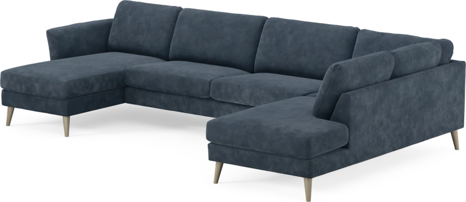 Bridge - 3-sits soffa med schäslong vänster och divan höger - Blå