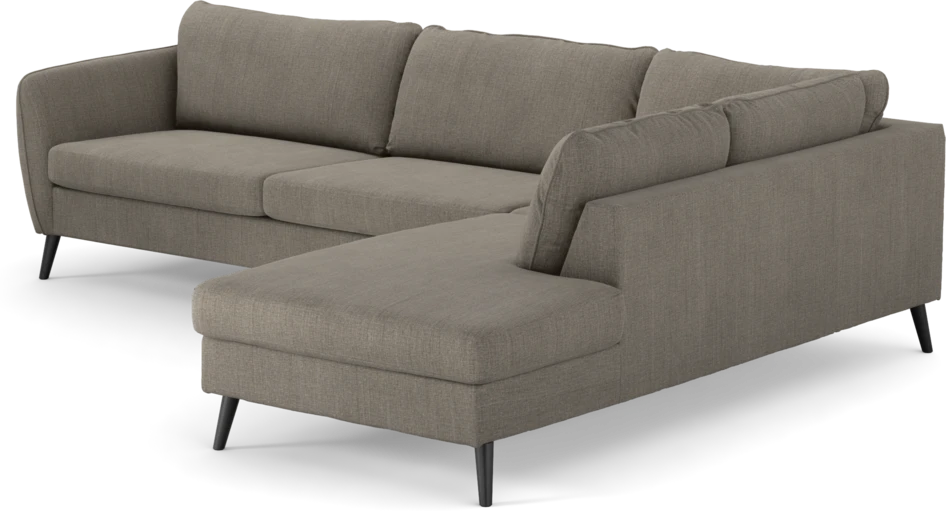 County - 2,5-sits soffa med divan höger - Brun