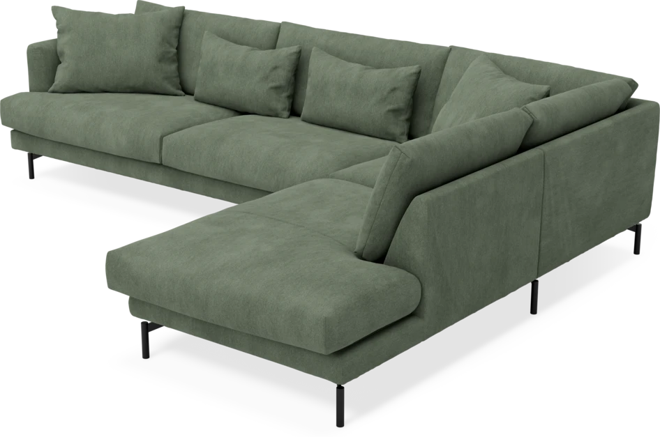 Harper - 3-sits soffa med divan höger - Grön