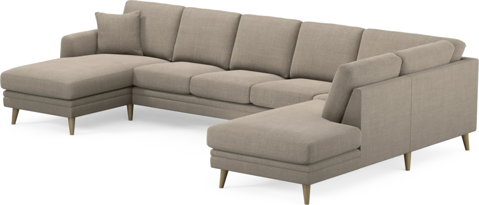 Eden - 3-sits soffa med schäslong vänster och divan höger - Beige