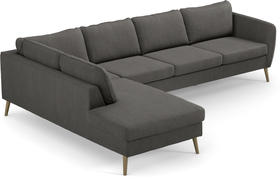 County - 3-sits soffa med divan vänster - Brun