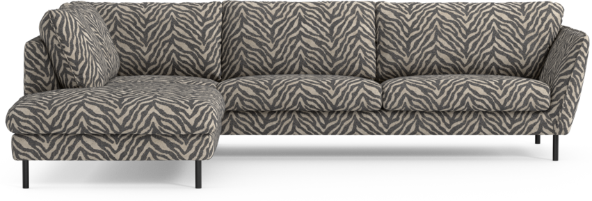 Madison Lux - 3-sits soffa med divan vänster - Svart