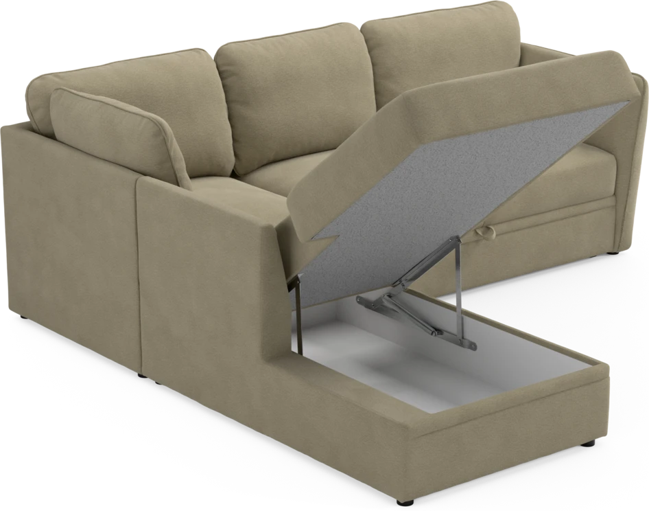 Öland - Bäddsoffa med divan vänster - Beige