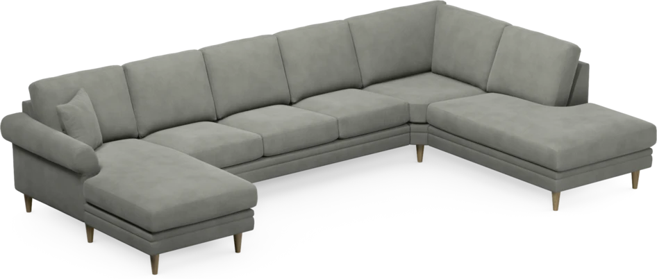 Eden - 3-sits soffa med schäslong vänster och divan höger - Grå