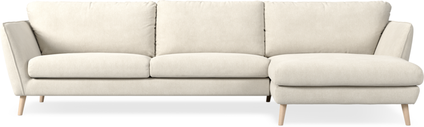 Madison Lux - 3-sits soffa med schäslong höger - Vit