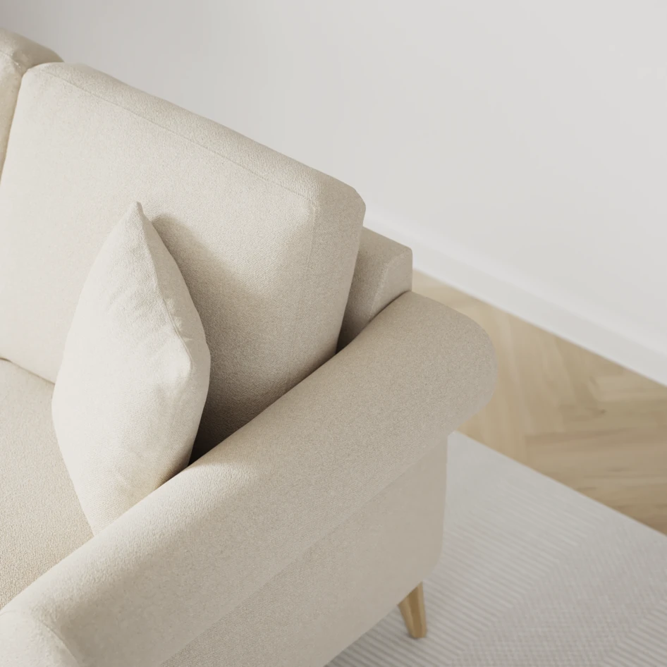 Eden - 3-sits soffa svängd - Beige