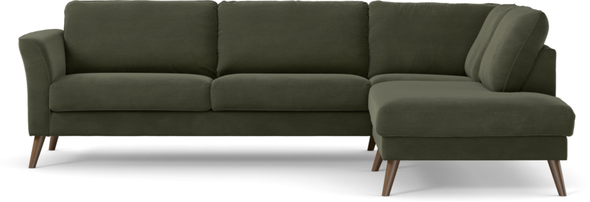 Bridge - 3-sits soffa med divan höger - Grön