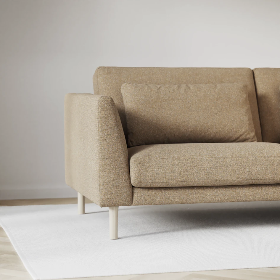 Willow - 3-sits soffa med divan höger, fast klädsel - Gul