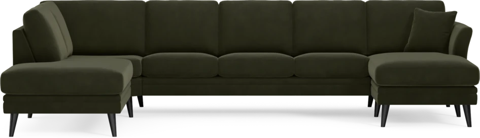 Eden - 3-sits soffa med divan vänster och schäslong höger - Grön