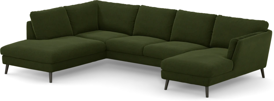Madison - 2-sits soffa med divan vänster och schäslong höger - Grön