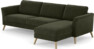 Bridge - 3-sits soffa med schäslong höger - Grön