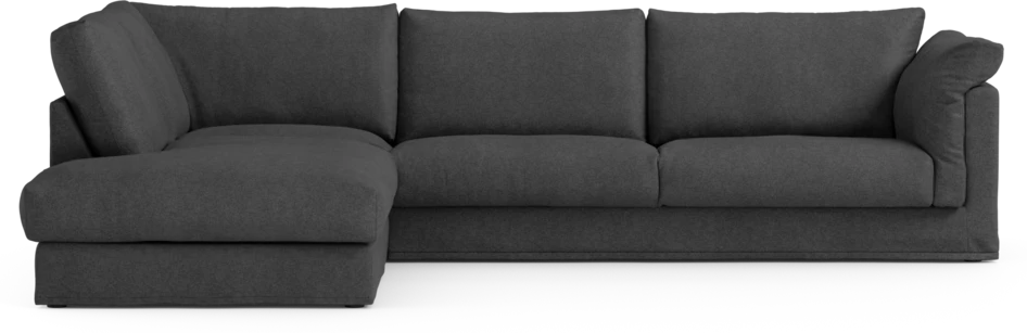 Cherrie Klädsel - Klädsel till 3-sits soffa med divan vänster - Svart
