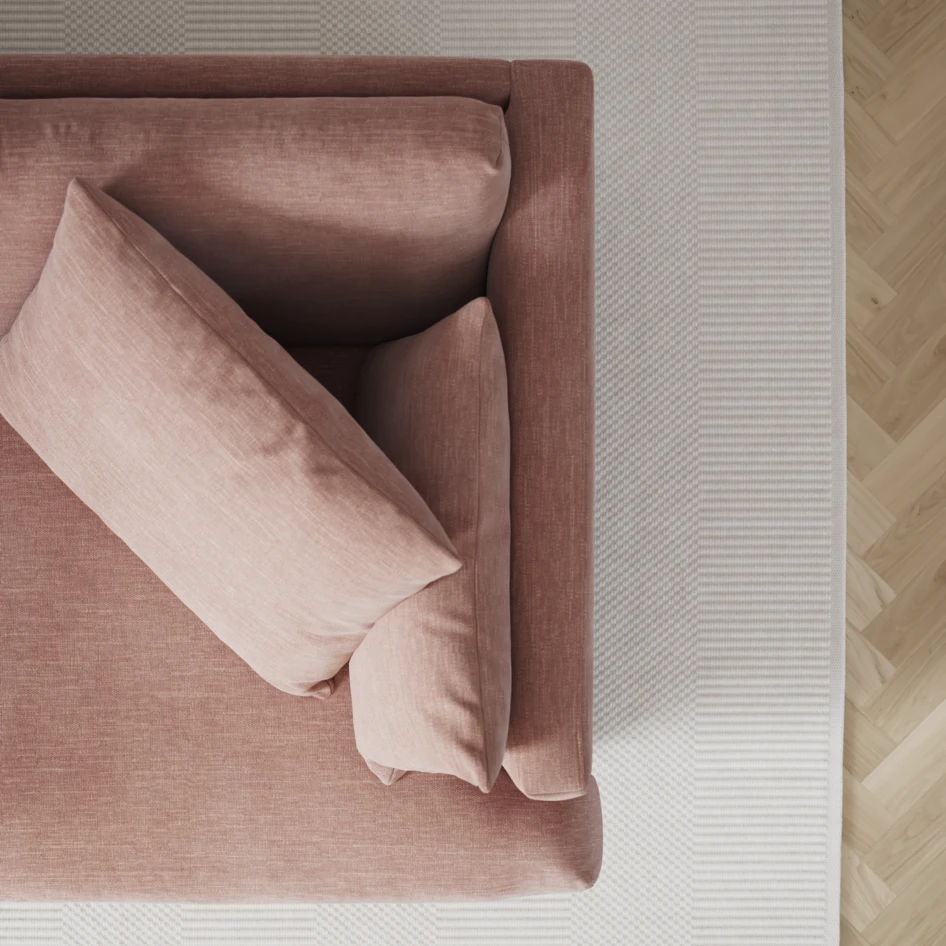 Harper - 3-sits soffa, hel dyna - Rosa