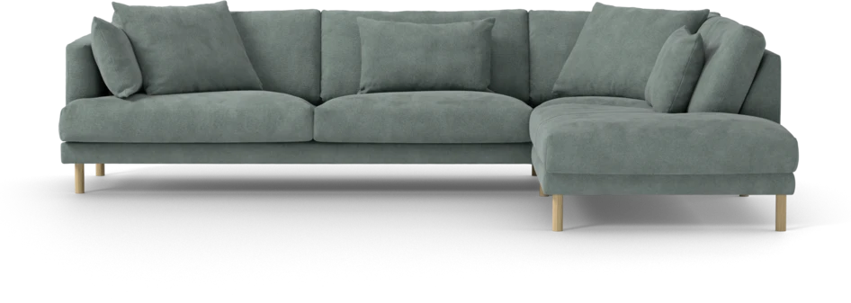 Harper - 3-sits soffa med divan höger - Blå