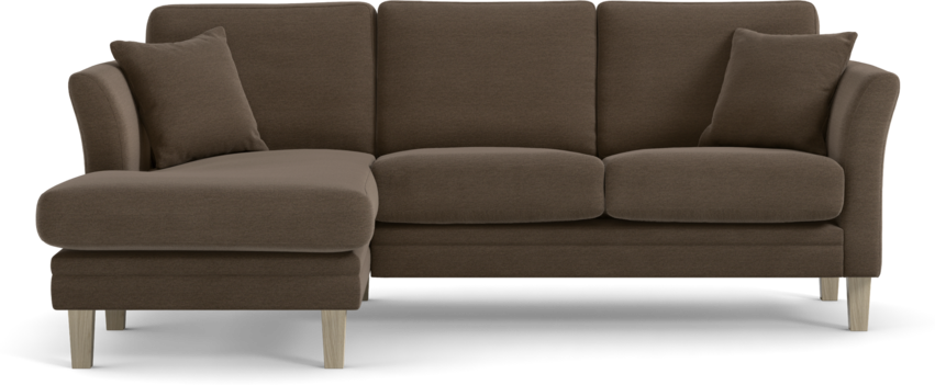 Eden - 2-sits soffa med schäslong - Brun