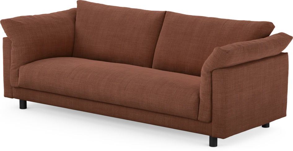 Cherrie - 3-sits soffa, hel dyna, fast klädsel - Orange
