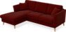 Eden - 2-sits soffa med schäslong - Röd