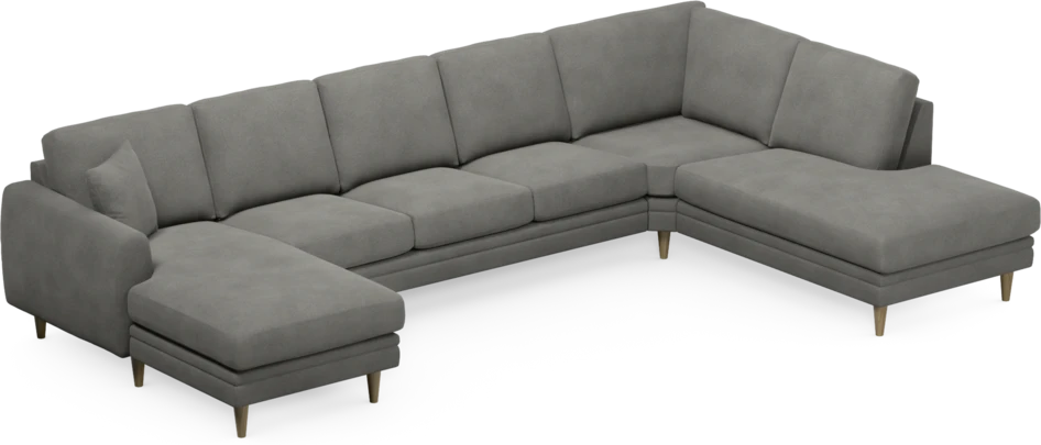Eden - 3-sits soffa med schäslong vänster och divan höger - Grå