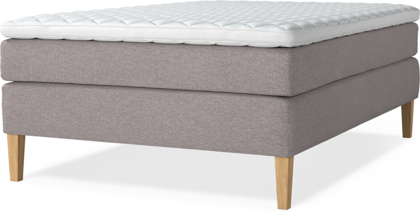 Delux Sense - Kontinentalsäng, enkelsäng 140 cm med bäddmadrass - Grå