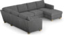 Friday - Hörnsoffa, 2+3-sits med schäslong höger - Grå