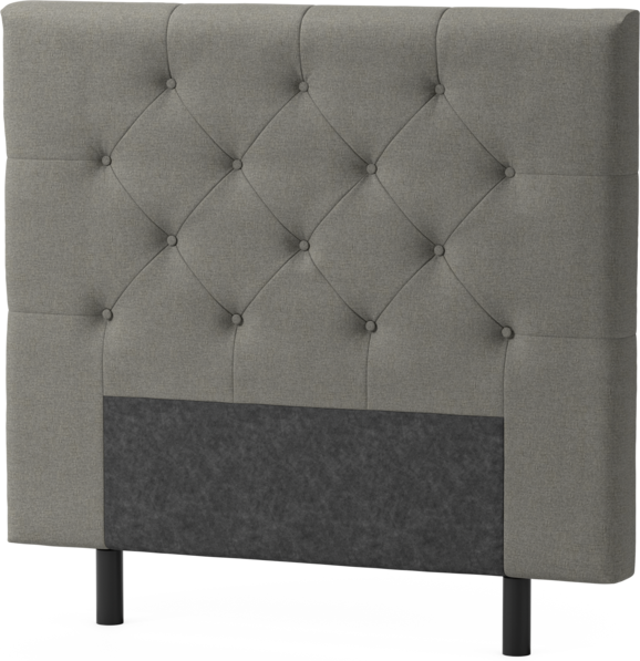 Delux Pikerad Låg - Sänggavel, 90-210 cm - Grå