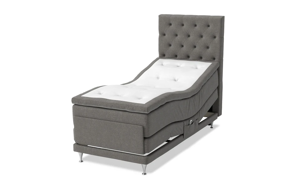 Dream Delux - Ställbar säng, enkelsäng med bäddmadrass Sleep Delux - Grå