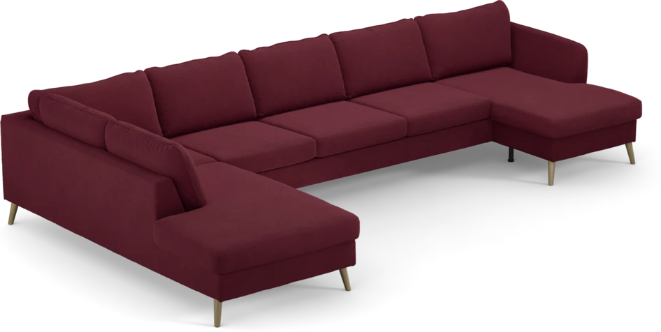 County - 4-sits soffa med divan vänster och schäslong höger - Röd